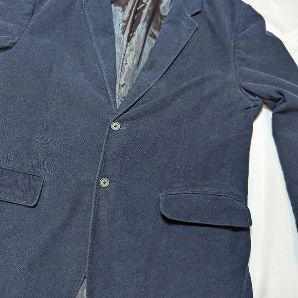 GAP Cotton Velvet Style Navy Blue Double Button Blazer Sport  Coat Mens XL - Picture 5 of 12